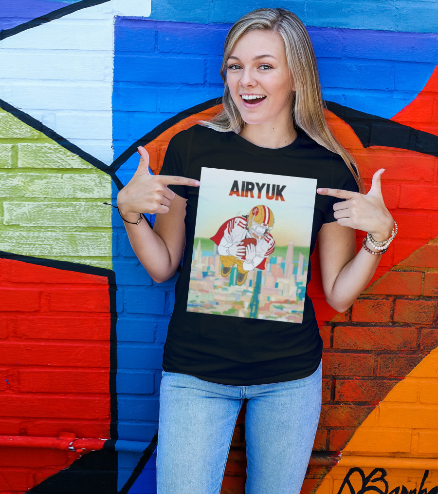Rita Oak Airyuk San Francisco Football Player Skyline Catching Ball T-Shirt