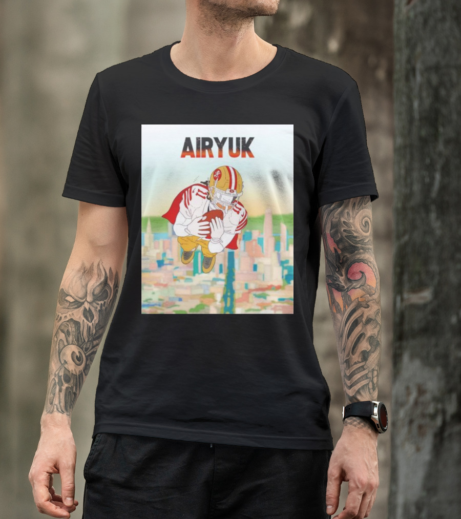 Rita Oak Airyuk San Francisco Football Player Skyline Catching Ball T-Shirt