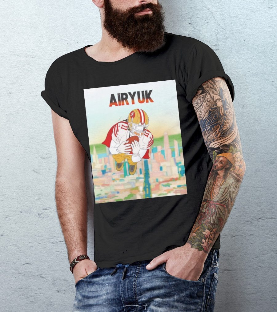 Rita Oak Airyuk San Francisco Football Player Skyline Catching Ball T-Shirt