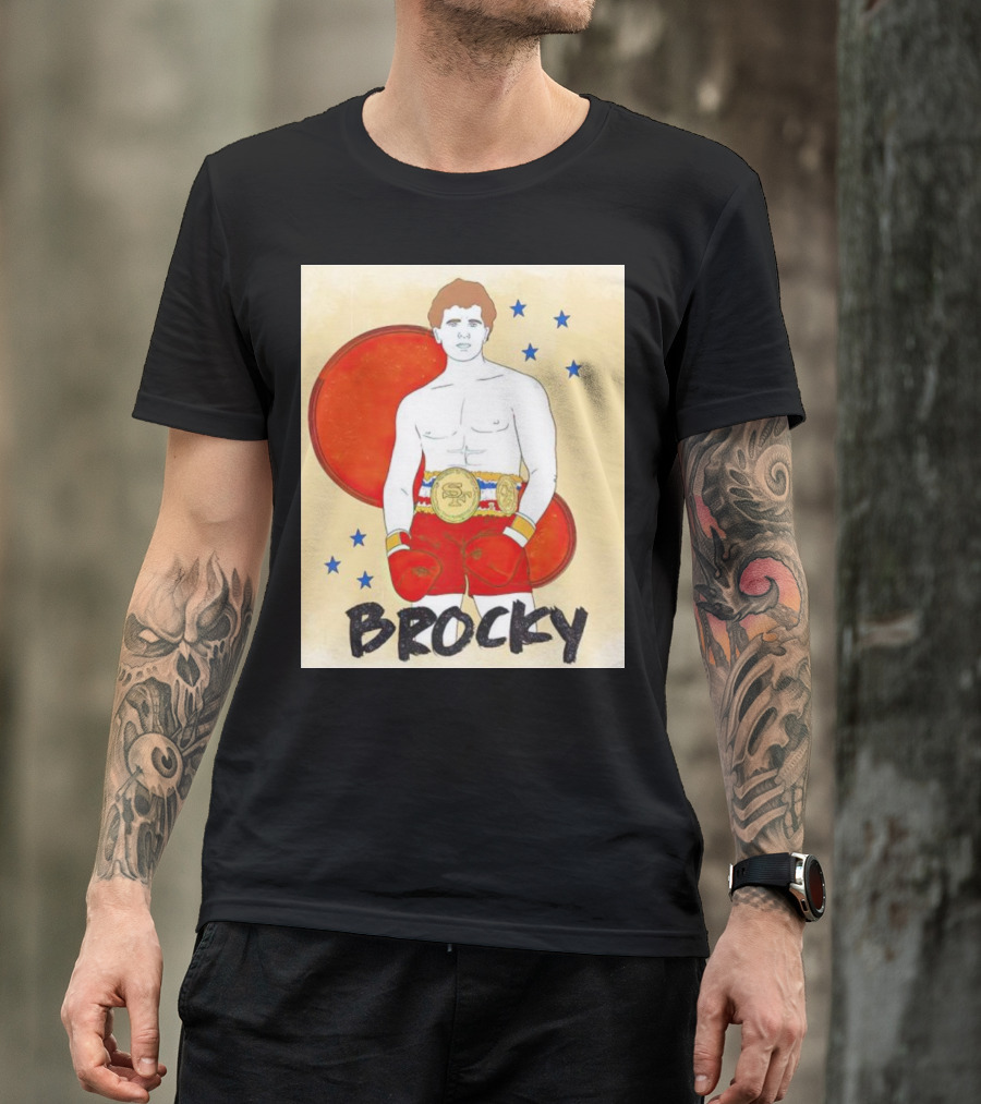 Brocky Boxing Champion Illustration By Rita Oak T-Shirt
