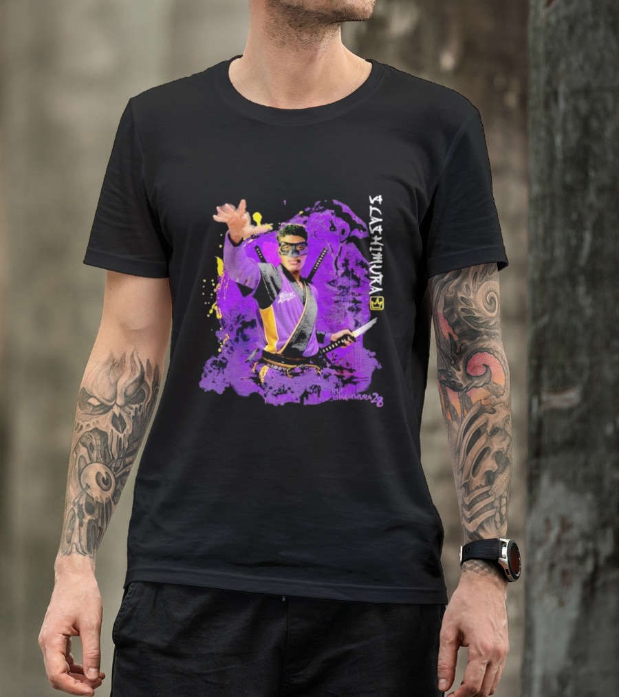 Rui Slashimura 28 Purple Warrior With Mask And Swords T-Shirt