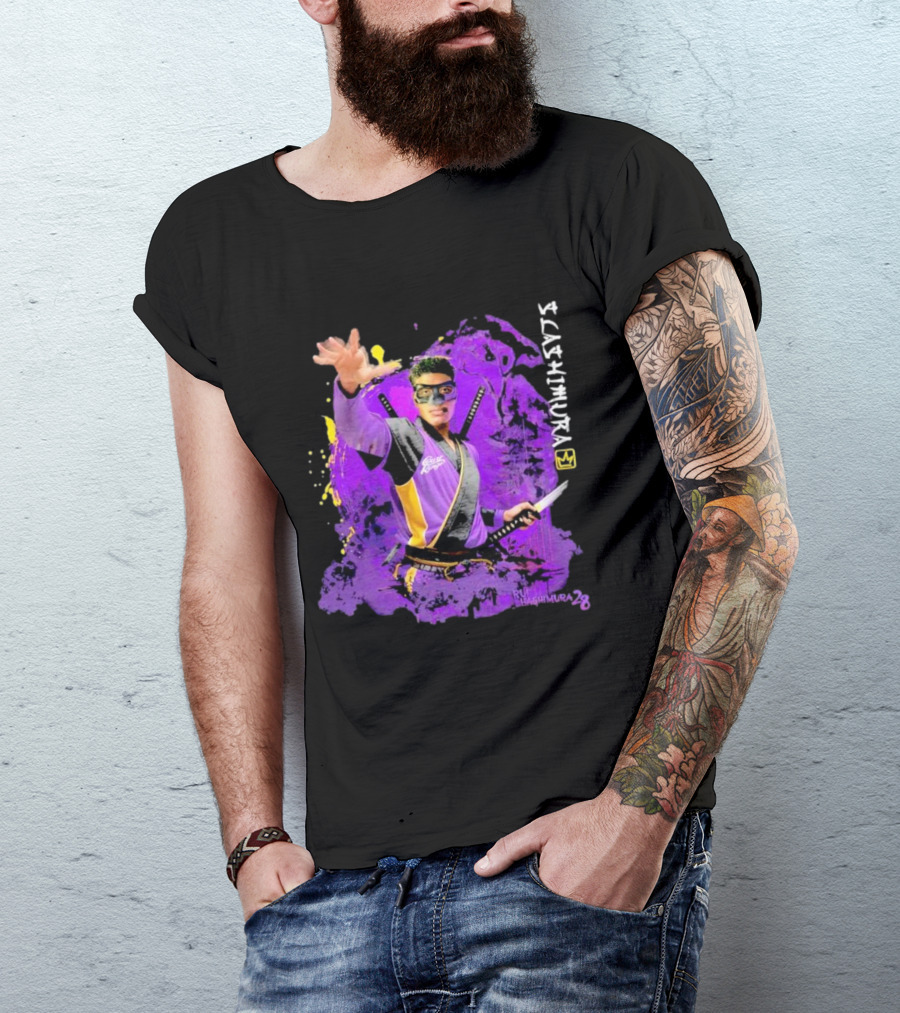 Rui Slashimura 28 Purple Warrior With Mask And Swords T-Shirt