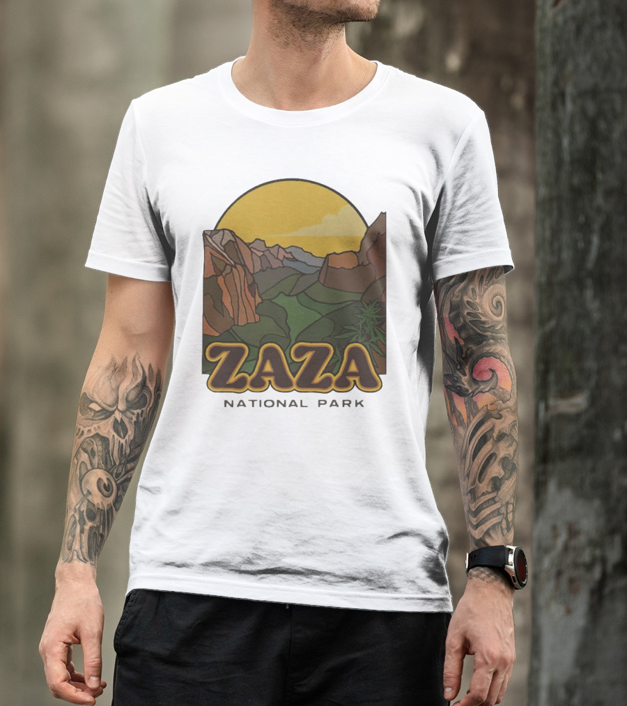 Zaza National Park Retro Landscape Scene T-Shirt