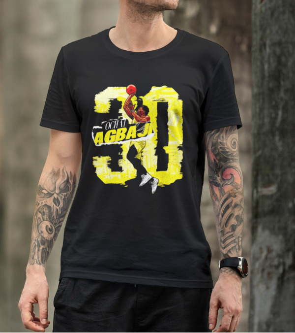 Ochai Agbaji 30 Utah Rough Basketball Dunk WHT Football T-Shirt