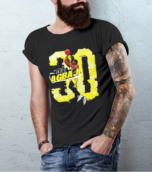 Ochai Agbaji 30 Utah Rough Basketball Dunk WHT Football T-Shirt