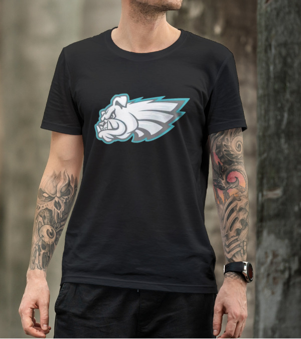 Philly Bulldogs Mascot Head With Wings T-Shirt