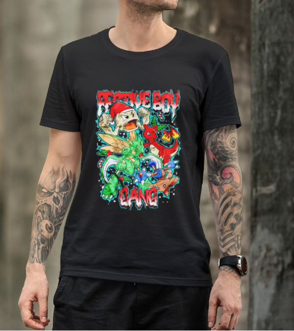 Festive Boy Gang Pokemon Holiday Mashup T-Shirt