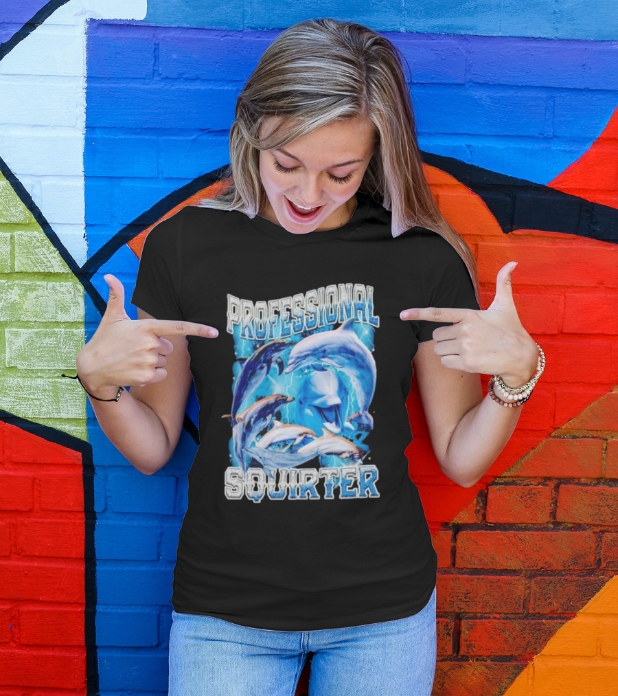 Professional Squirter Vintage Dolphins Retro Blue T-Shirt