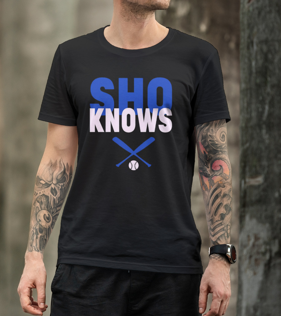 SHO KNOWS Shohei Ohtani Baseball Bat And Ball T-Shirt