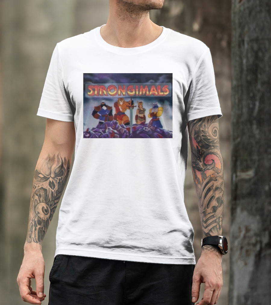 Strongimals Cartoon Warriors Assemble T-Shirt