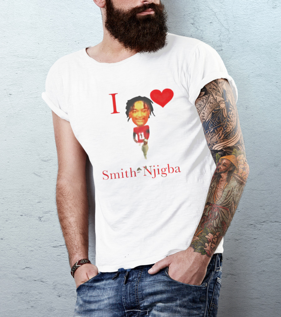 I Heart Jaxon Smith-Njigba Football Player Image T-Shirt