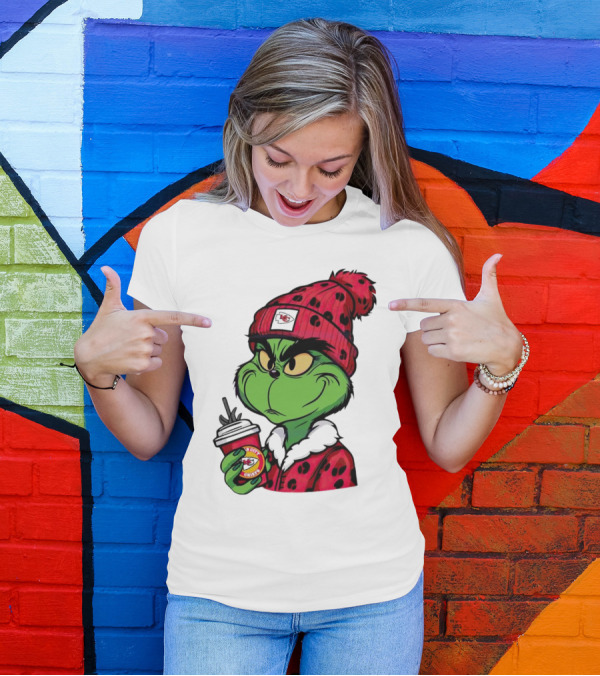 Grinch Kansas City Chiefs Leopard Print Coffee Cup T-Shirt