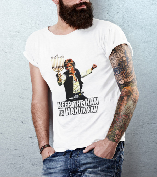 Keep The Han In Hanukkah Menorah Lightsaber T-Shirt