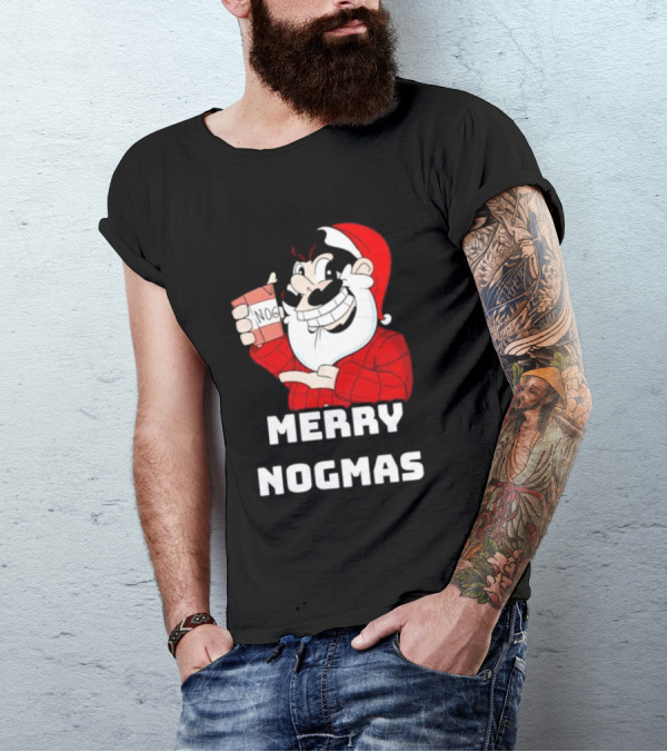 Merry Nogmas Keyrock Santa Holding Nog Cup T-Shirt