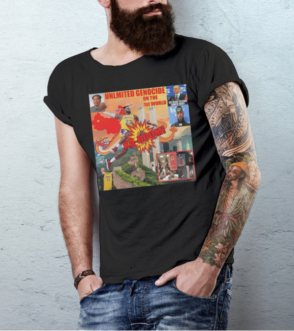 Lebron James Unlimited Genocide On The 1st World Ka-Boom China Lakers 23 Great Wall Towers Mao T-Shirt