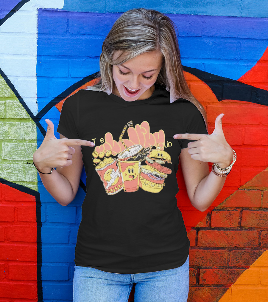 Unhealthy Club Fast Food Teξins Club Mascots T-Shirt