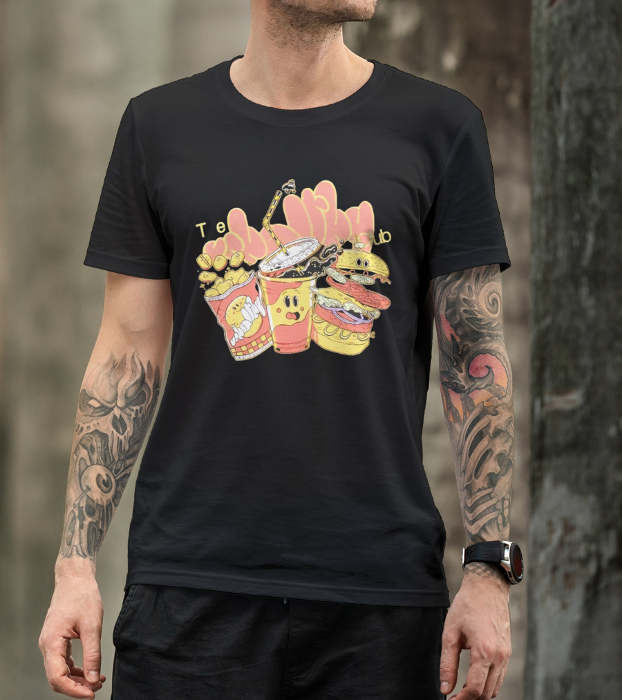 Unhealthy Club Fast Food Teξins Club Mascots T-Shirt