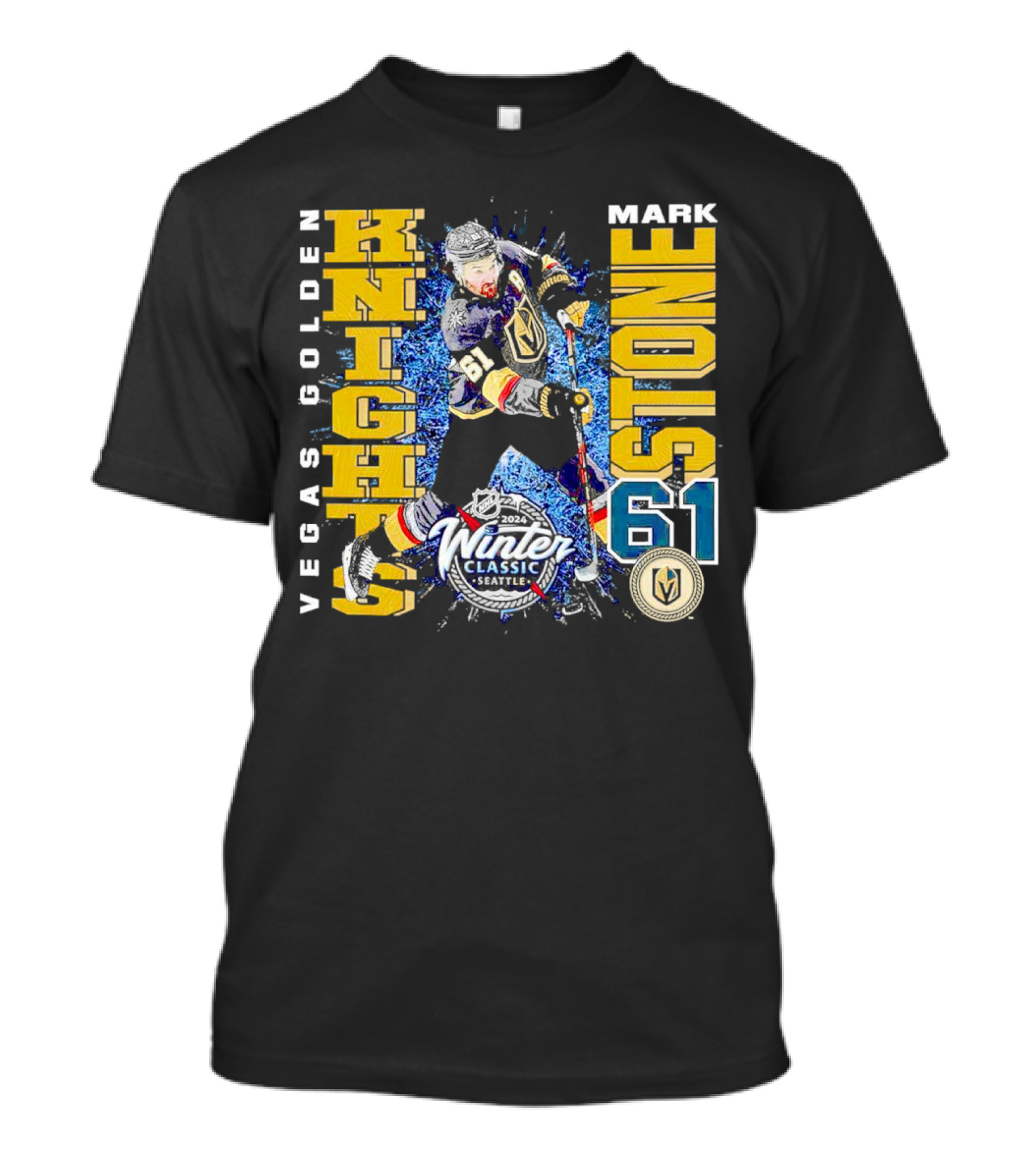 Vegas Golden Knights Mark Stone 2024 Winter Classic Seattle 61 T-Shirt