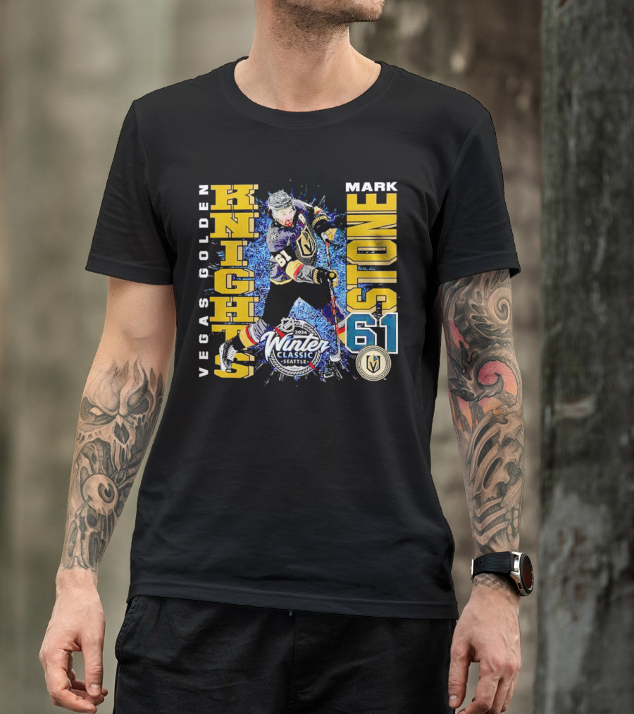 Vegas Golden Knights Mark Stone 2024 Winter Classic Seattle 61 T-Shirt