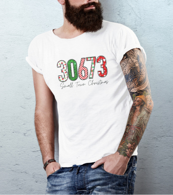 30673 Small Town Christmas Festive Numbers T-Shirt