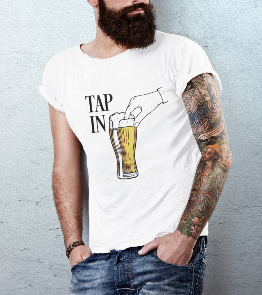 Tap In Beer Burner Glass Hand T-Shirt