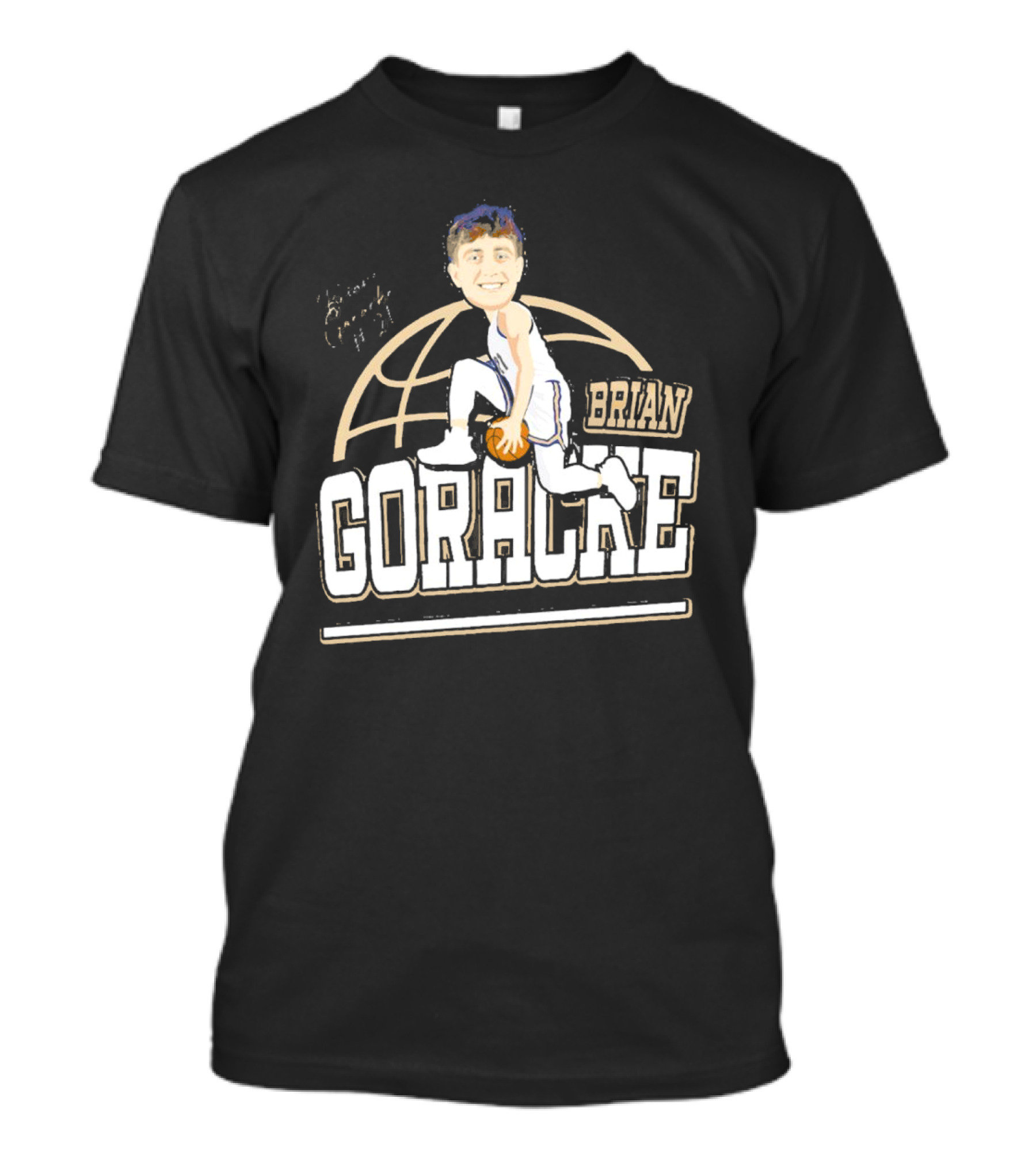 Brian Goracke Cartoon Signature Basketball T-Shirt