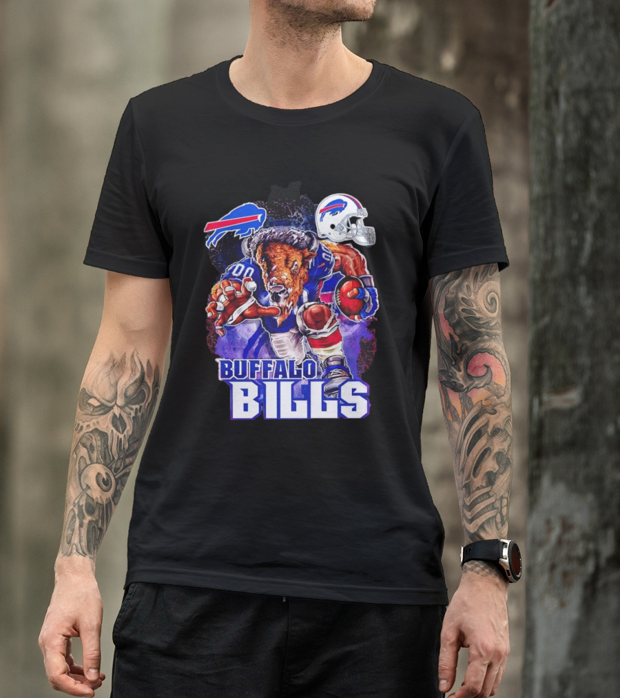 Buffalo Bills Charging Mascot With Helmet T-Shirt