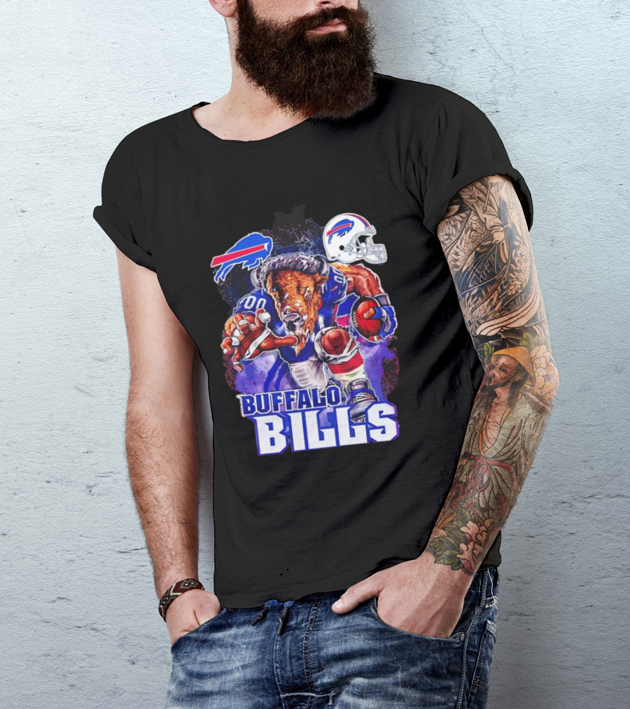 Buffalo Bills Charging Mascot With Helmet T-Shirt