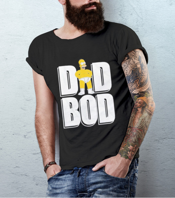 Homer Simpson Dad Bod Bold Cartoon T-Shirt