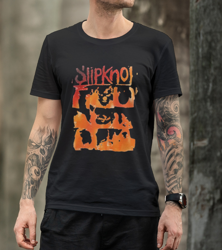 Slipknot The End So Far Orange Mask Grid T-Shirt