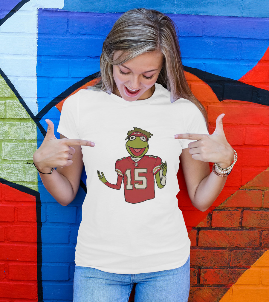 Chiefs Patrick Mahomes Kermit The Frog 15 Jersey T-Shirt