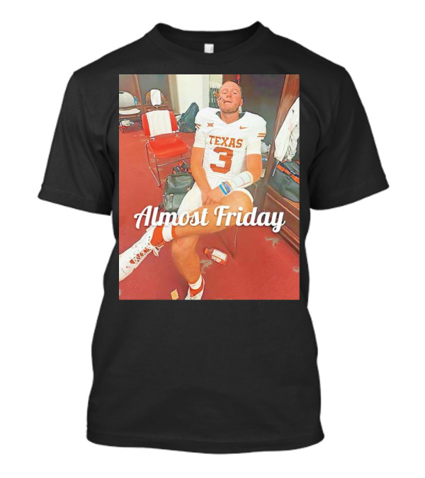 Almost Friday Texas Football Number 3 Cigar Locker Room T-Shirt