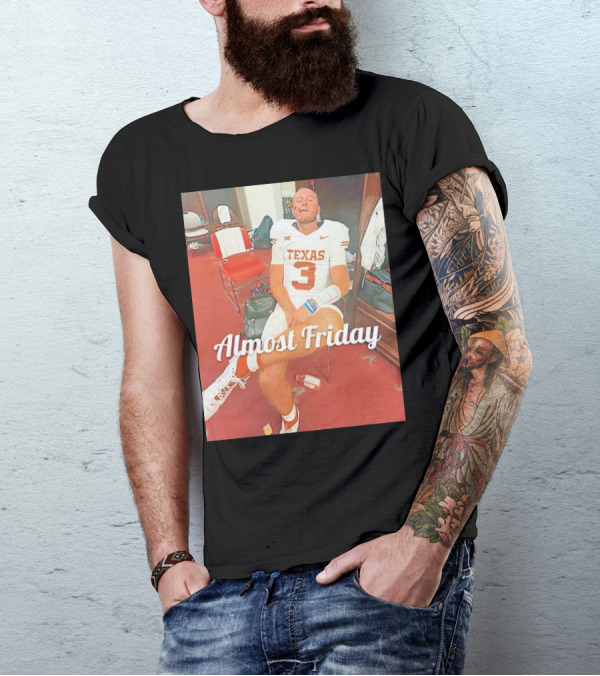 Almost Friday Texas Football Number 3 Cigar Locker Room T-Shirt