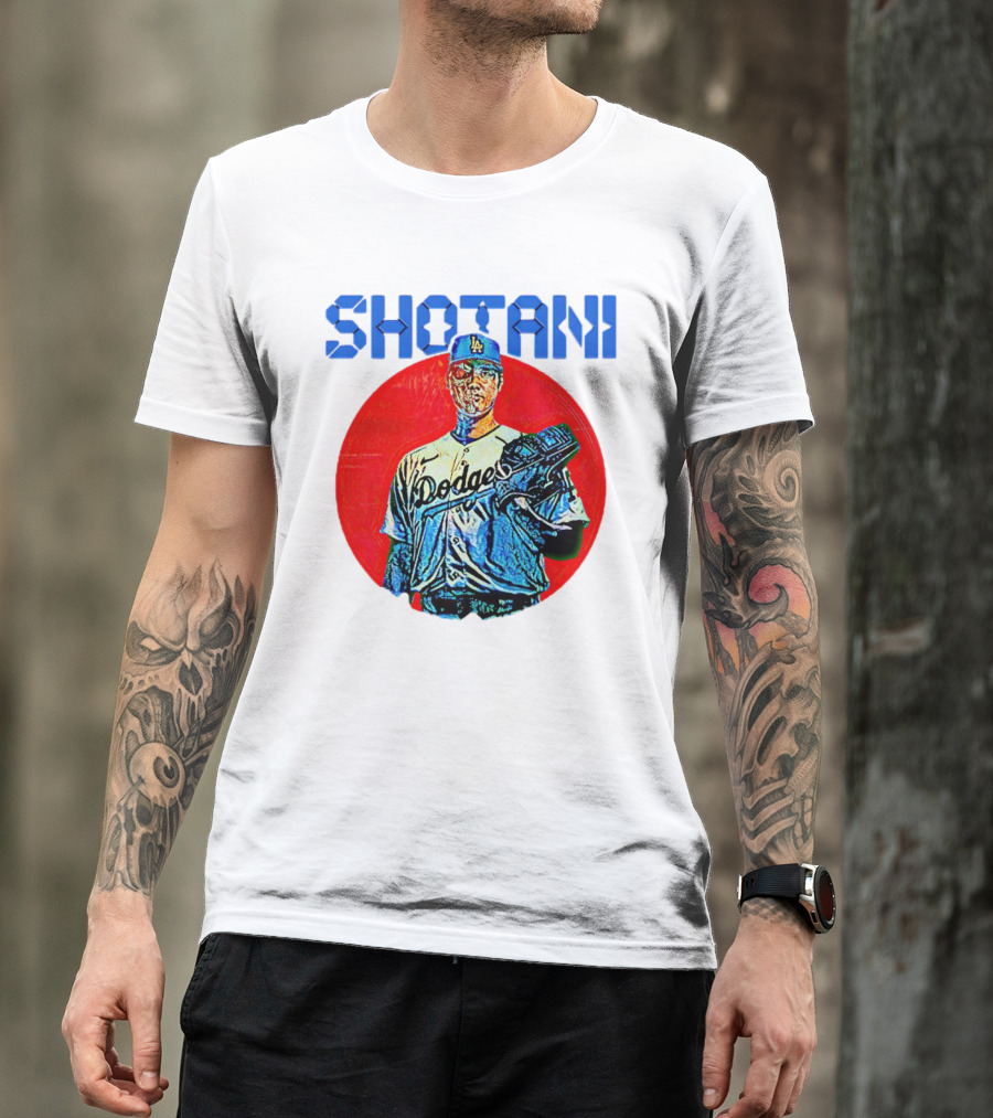SHOTANI 17 Dodgers Japanese Flag T-Shirt