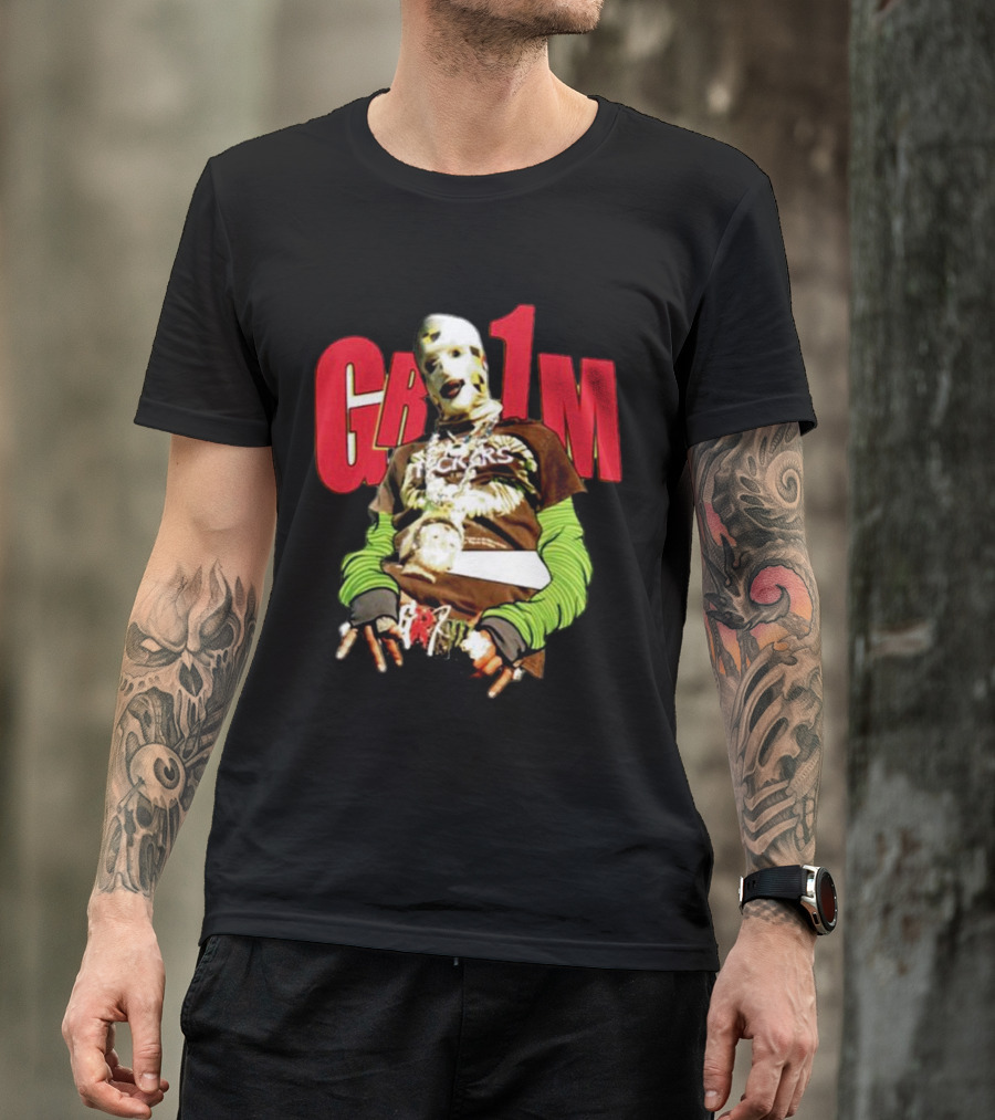 AWGE Grim Masked Figure With Layers And Skeleton Hands T-Shirt