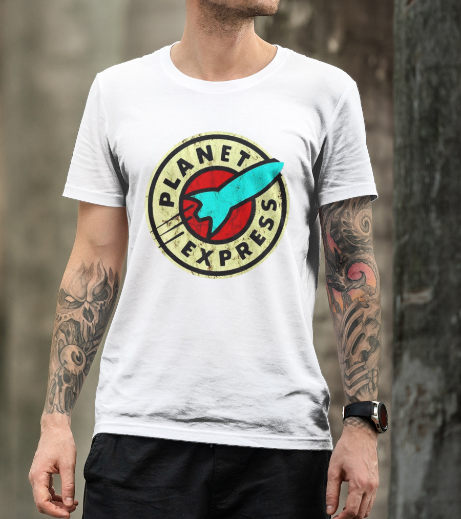 Retro Planet Express Rocket Emblem T-Shirt