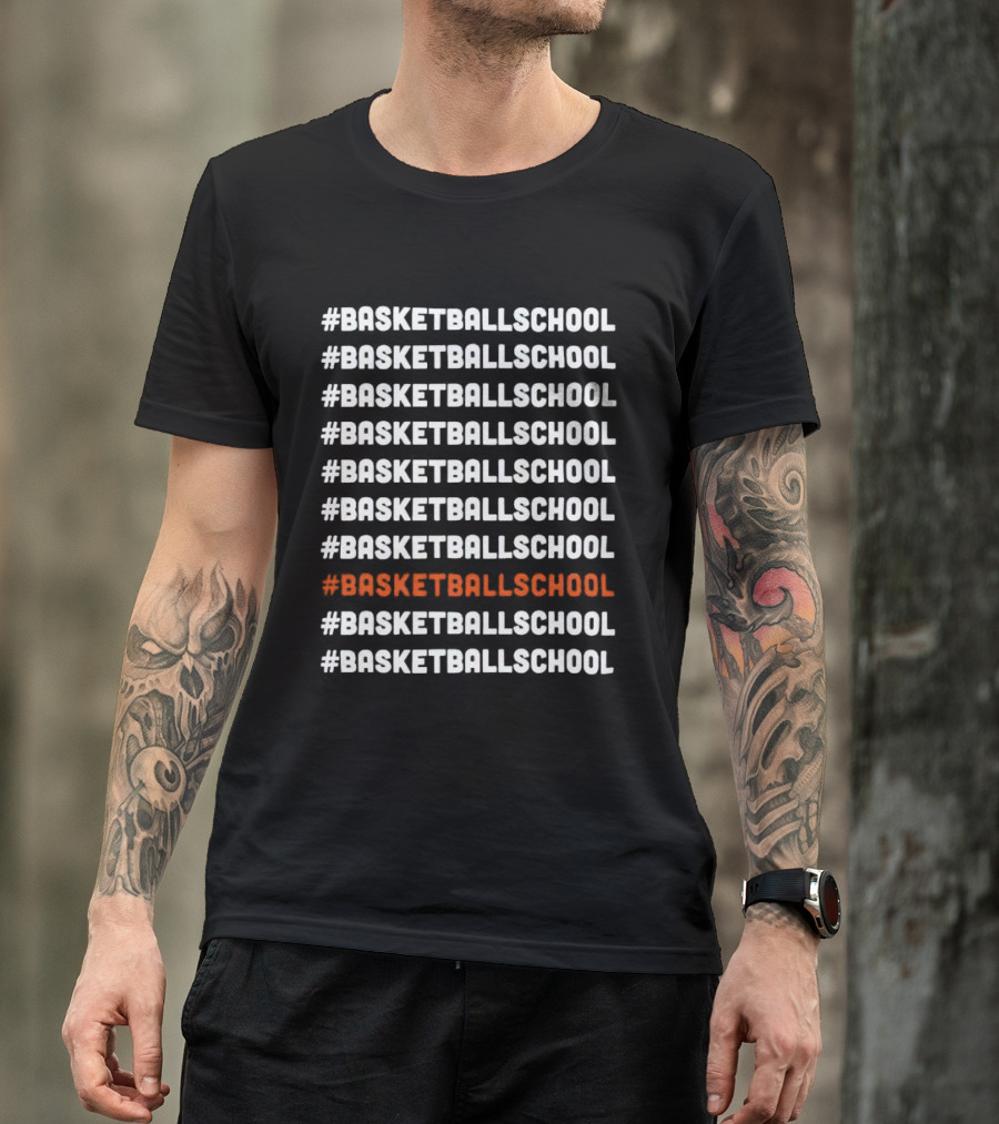 BASKETBALLSCHOOL Repeated Pattern With Emphasis T-Shirt