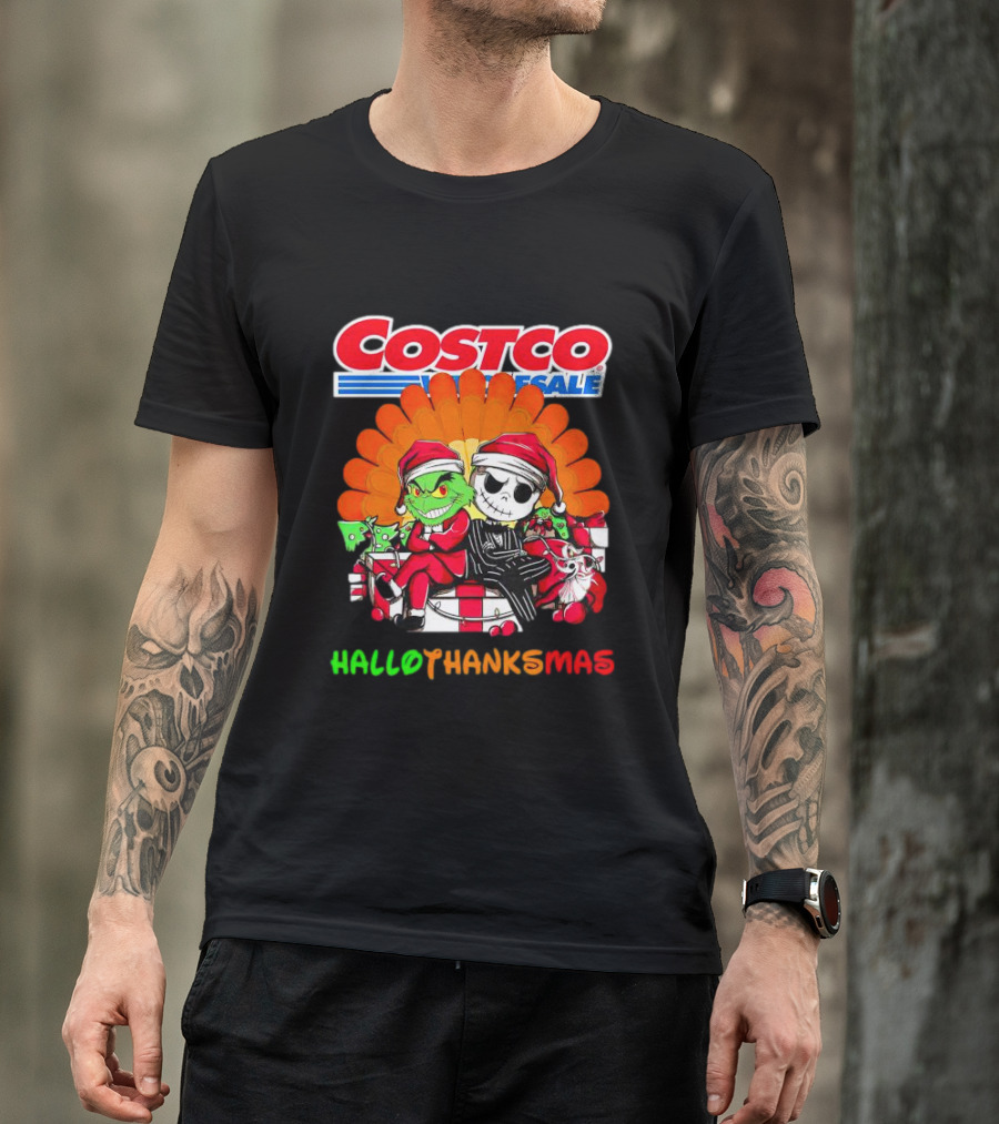 Costco Wholesale Grinch And Jack Skellington HalloThanksMas T-Shirt