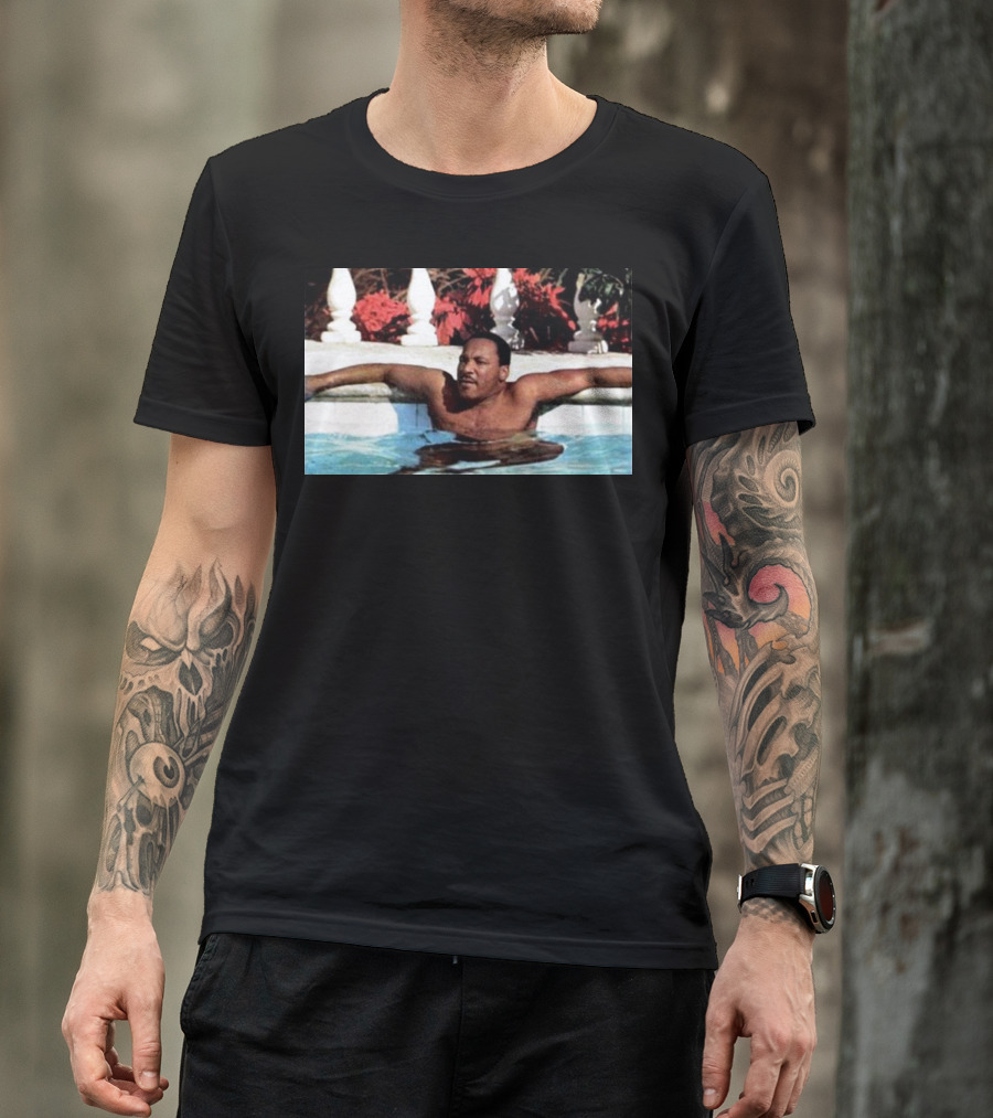Martin Luther King Jr Relaxing In A Pool With Tropical Surroundings T-Shirt