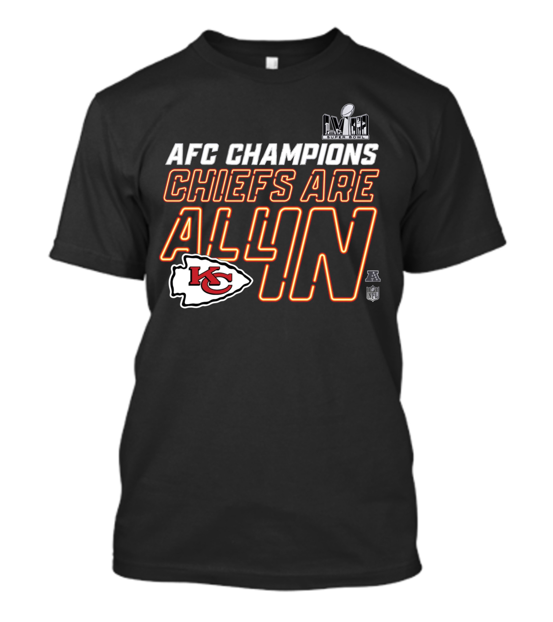 AFC Champions Chiefs Are All In Super Bowl NFL T-Shirt