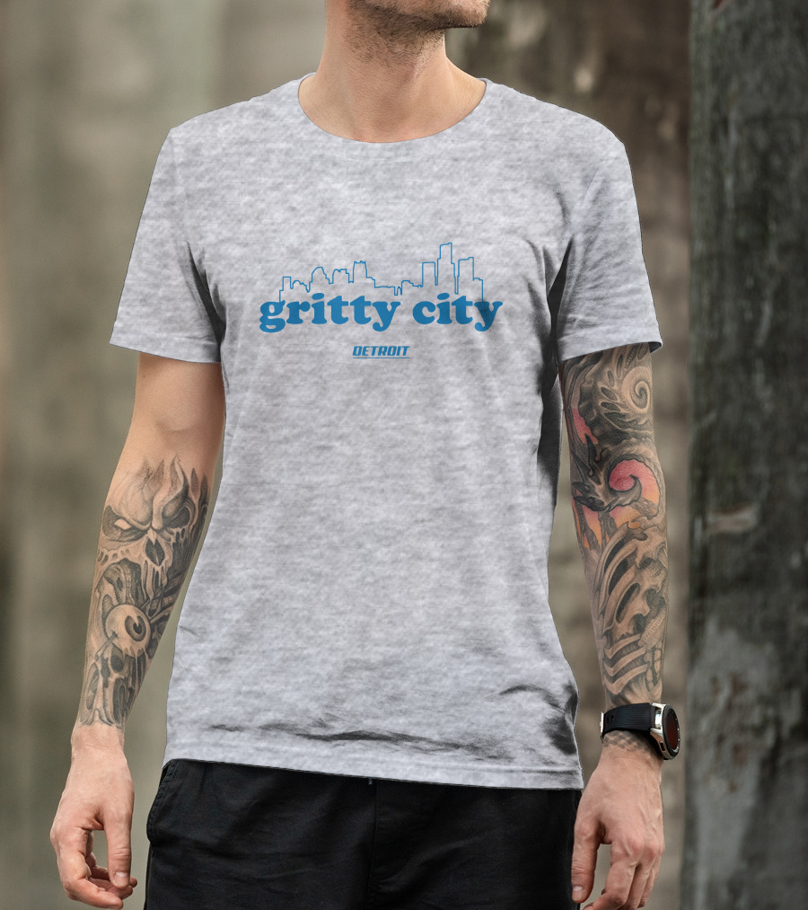 Gritty City Detroit Skyline T-Shirt