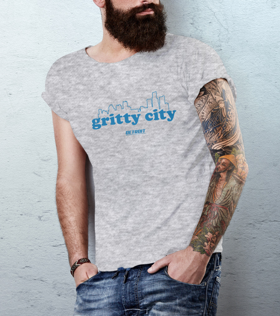 Gritty City Detroit Skyline T-Shirt