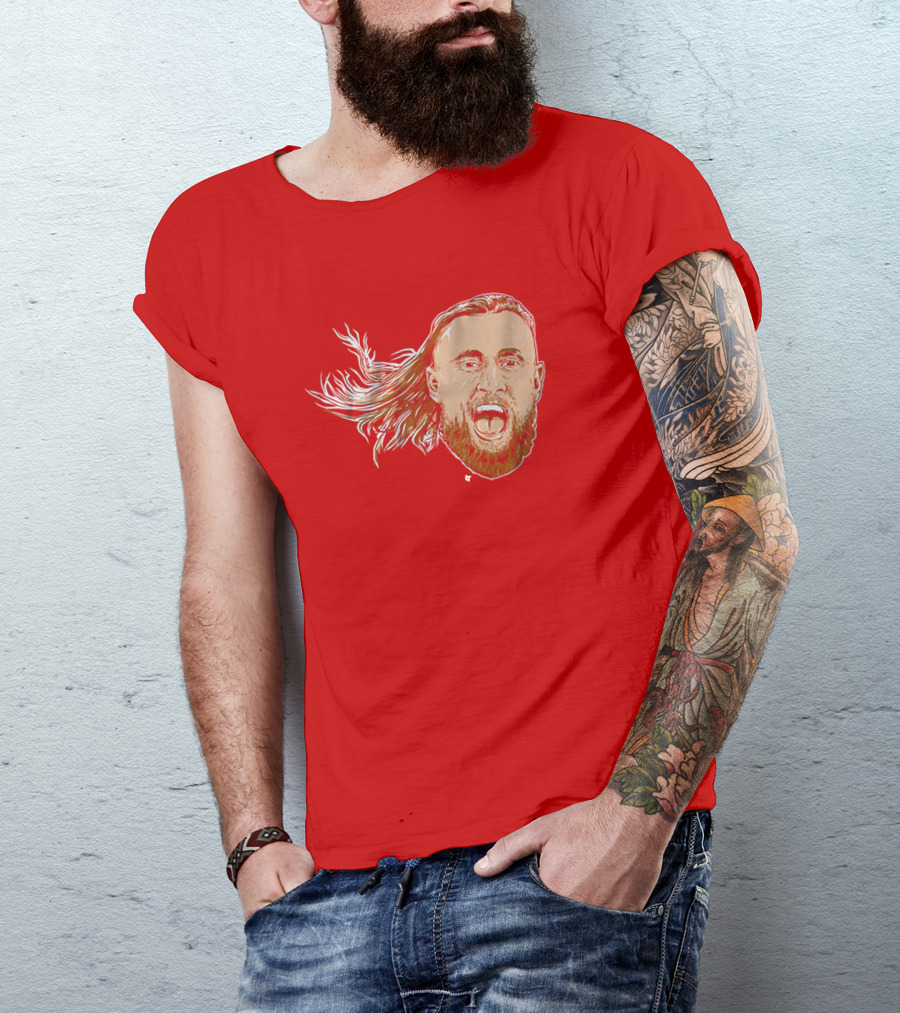 George Kittle Swag Head 49ers Red Beard Roaring Face T-Shirt