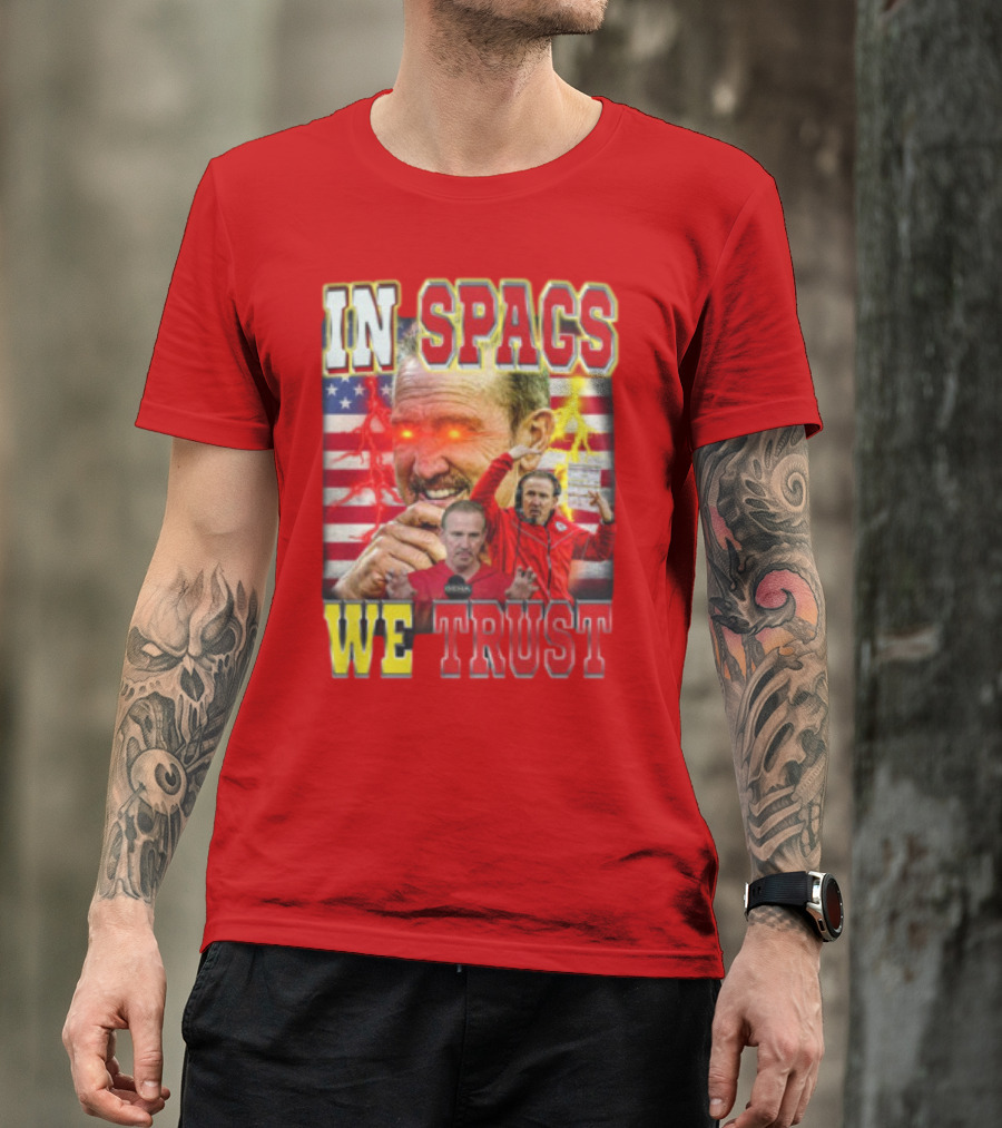In Spags We Trust Chiefs USA Flag Football Coach Red Eyed T-Shirt
