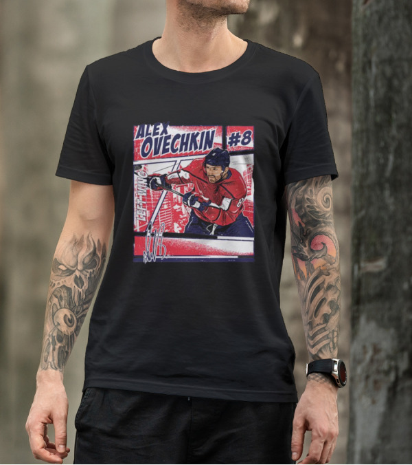 Alex Ovechkin #8 Washington Comic Left Wing Hockey T-Shirt