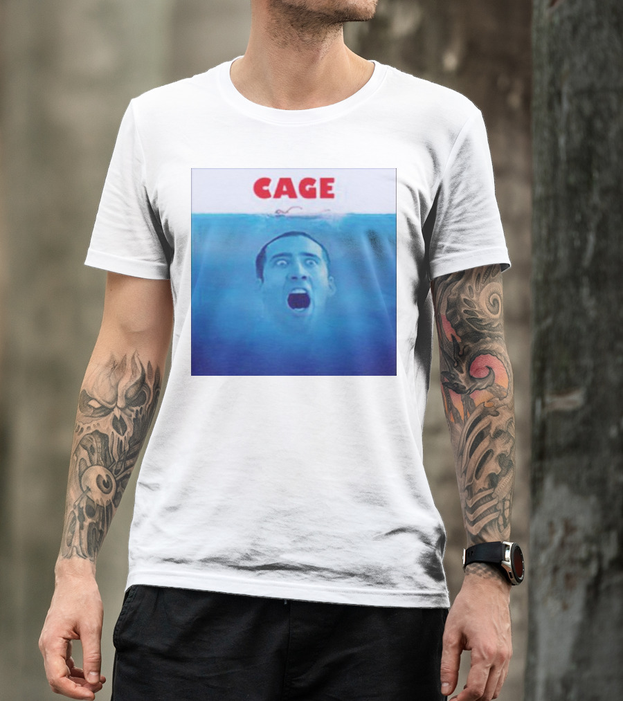 Cage Parody Jaws Nicolas Cage T-Shirt