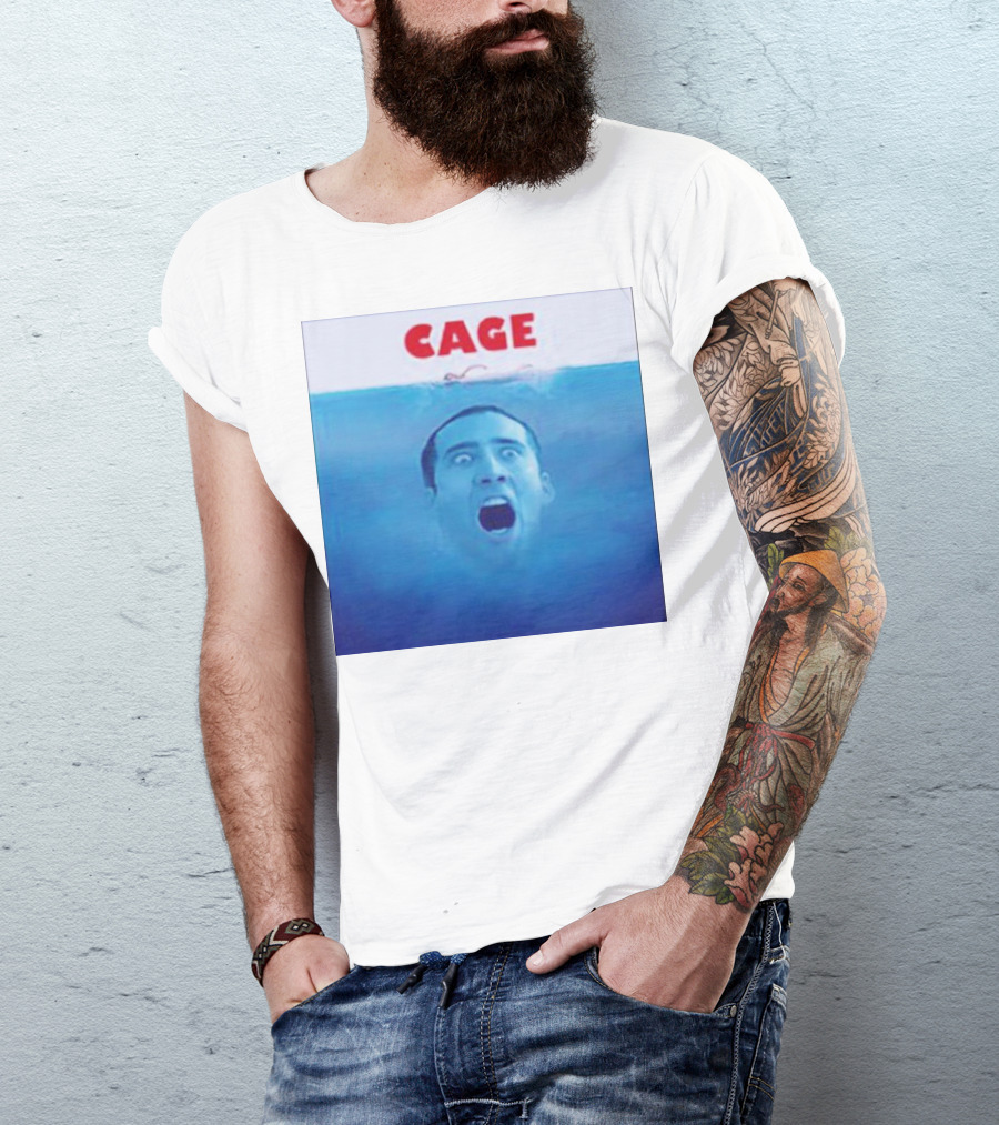 Cage Parody Jaws Nicolas Cage T-Shirt