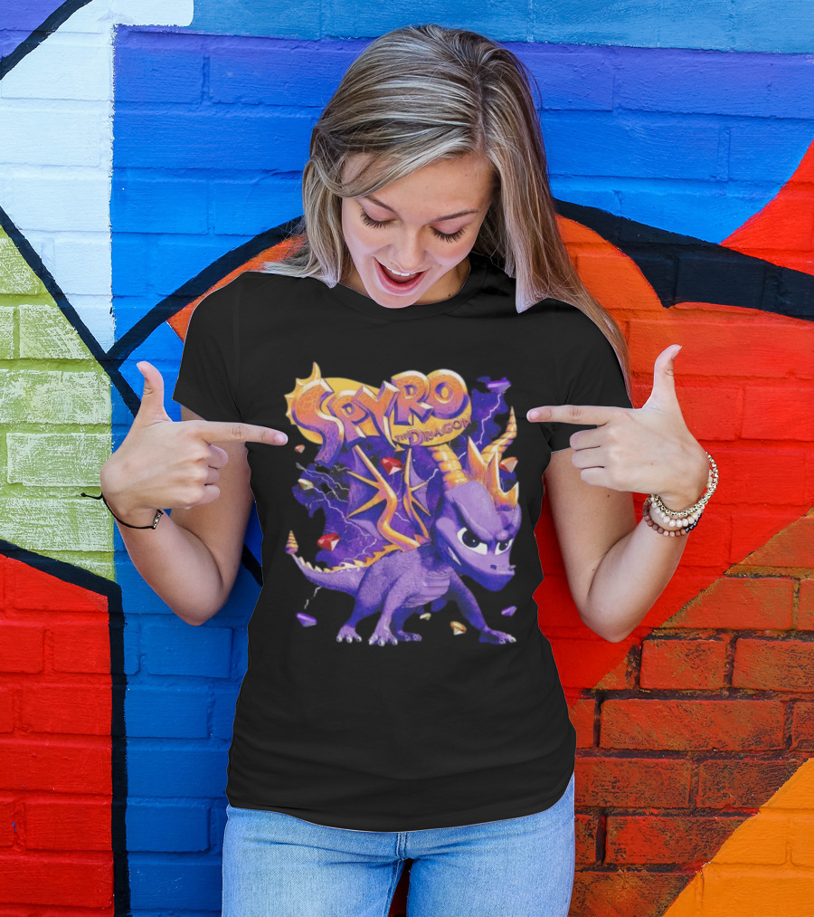 Spyro The Dragon Purple Lightning Gemstones Adventure T-Shirt
