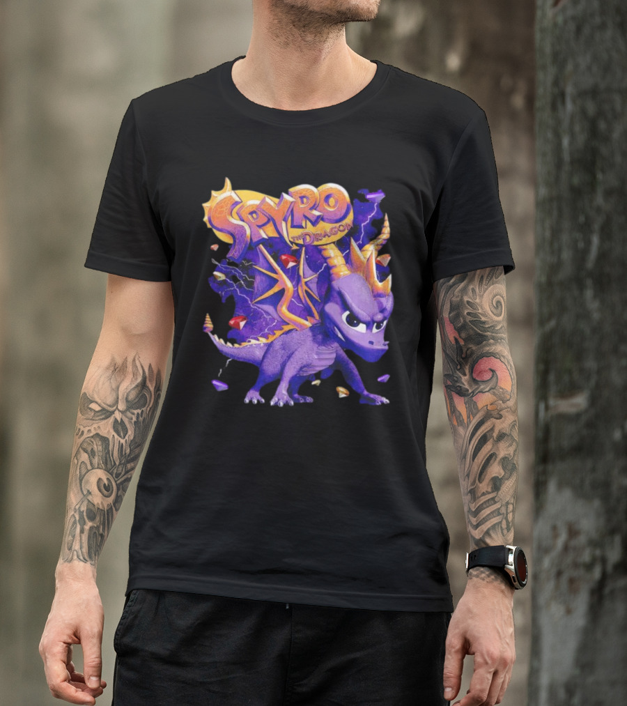 Spyro The Dragon Purple Lightning Gemstones Adventure T-Shirt