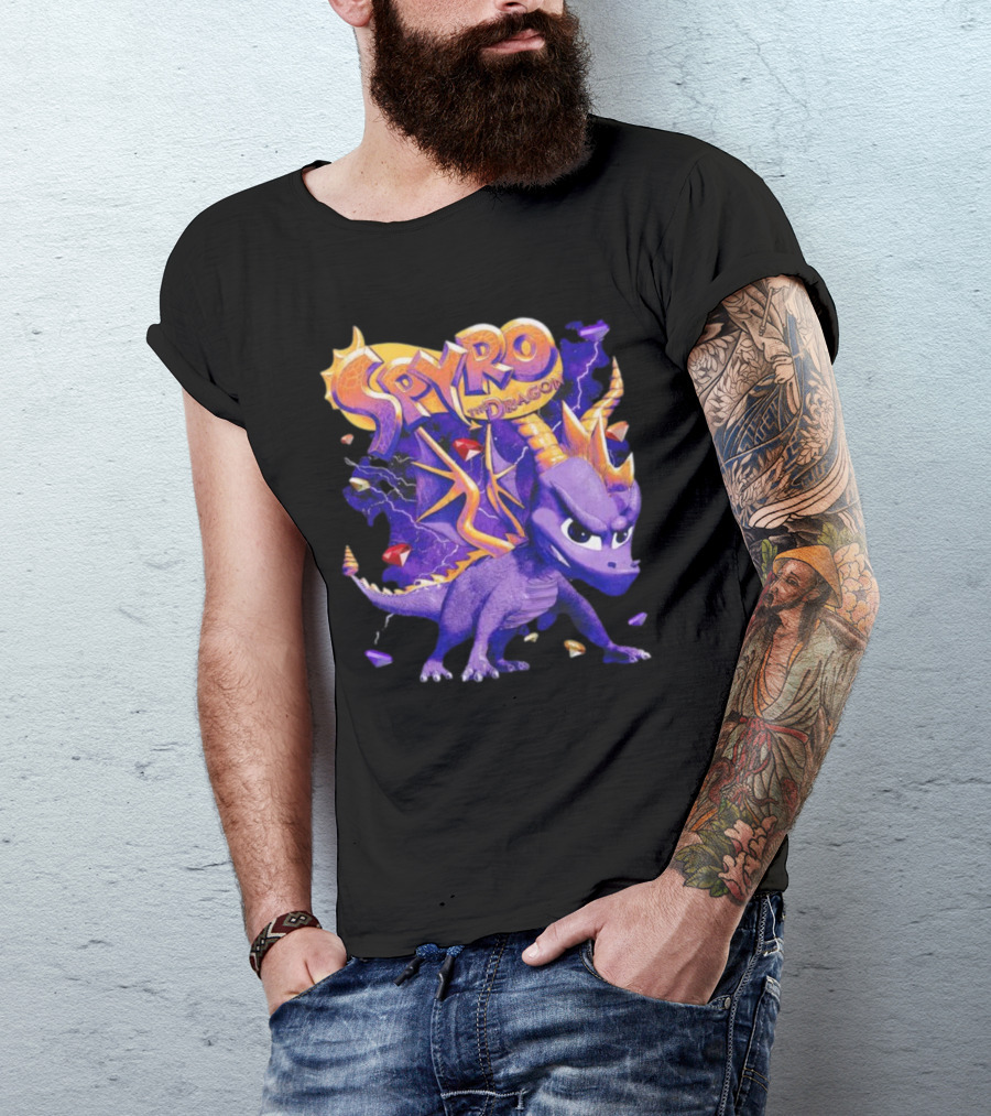 Spyro The Dragon Purple Lightning Gemstones Adventure T-Shirt